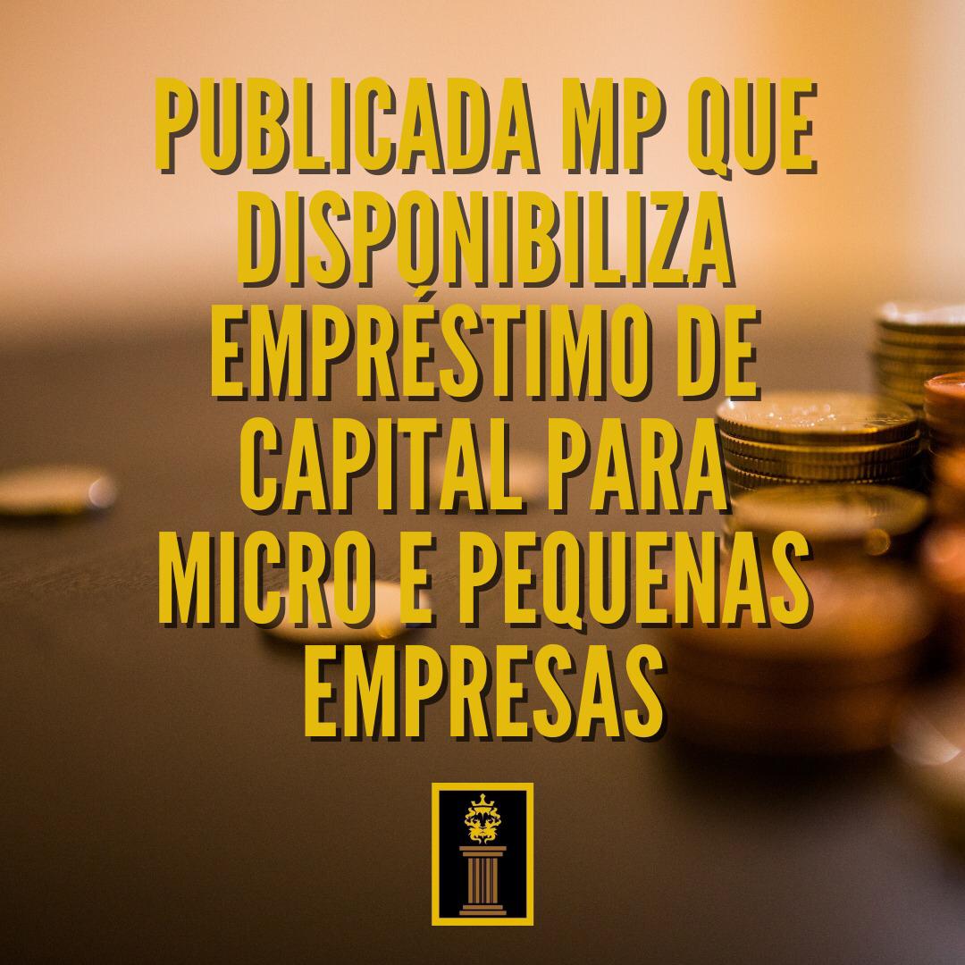 Publicada MP que disponibiliza empréstimo de capital para micro e pequenas empresas